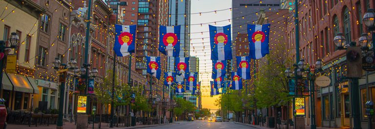 Historical Larimer Square in Denver, Colorado.